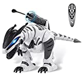 Dollox Remote Control Dinosaur Robot RC Interactive Electronic Pet Dinosaur Programmable Robotic Dino T-rex Toys with Fight Mode Walking Singing Dancing Shooting Gift for 3-10 Year Old Kids