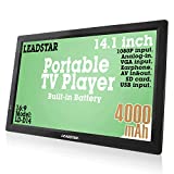 14 Inch Portable Digital ATSC TFT HD Screen Freeview LED TV for Car,Caravan,Camping,Outdoor or Kitchen.Built-in Battery Television/Monitor with Multimedia Player Support USB Card LEADSTAR