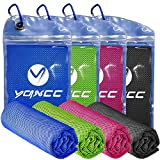 YQXCC 4 Pack Cooling Towel (47'x12') Ice Towel for Neck, Microfiber Cool Towel, Soft Breathable Chilly Towel for Yoga, Golf, Gym, Camping, Running, Workout & More Activities
