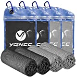 YQXCC 4 Pack Cooling Towel (40'x12') Cool Cold Towel for Neck, Microfiber Ice Towel, Soft Breathable Chilly Towel for Yoga, Golf, Gym, Camping, Running, Workout & More Activities