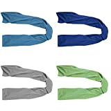 4 Packs Cooling Towel (40'x 12'), Ice Towel, Microfiber Towel, Soft Breathable Chilly Towel Stay Cool for Yoga, Sport, Gym, Workout, Camping, Fitness, Running, Workout & More Activities (Multicolor)