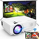 Projector with WiFi, 2022 Upgrade 7500L [100' Projector Screen Included] Projector for Outdoor Movies, Supports 1080P Synchronize Smartphone Screen by WiFi/USB Cable for Home Entertainment