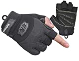 Seibertron Half Finger Padded Palm Lightweight Breathable Climbing Rope Gloves for Climbers, Rock Climbing, Rescue, Adventure, Sailing, Kayaking, Outdoor Sports Black S