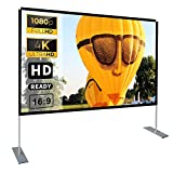 Projector Screen with Stand 100 inch 16:9 HD 4K Outdoor Indoor Projection Screen for Home Theater 3D Fast-Folding Projector Screen with Stand Legs and Carry Bag Projection Movie Wrinkle-Free