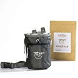Chalk Bag for Rock Climbing, Climbing Chalk Bag for Bouldering with 2 Large Zipper Storage Pockets, Premium Gym Chalk Bag for Weightlifting, Great Gift and Rock Climbing Gear