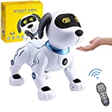 Marstone Remote Control Robot Dog, Voice Control Robotic Stunt Dog Toys RC Interactive Puppy with Sound and Music, Intelligent Programmable Walking Dancing Handstand Robot Electronic Pets for Kids