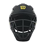 WILSON Pro Stock Titanium Umpire Helmet, Black, 7'-7 1/2'