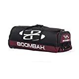 Boombah Brute Rolling Bat Bag 2.0-35' x 15' x 12-1/2' - Black/Maroon - Holds 4 Bats and Room for Gear - Wheeled Bag