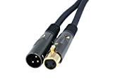 Monoprice 104752 Premier Series XLR Male to XLR Female - 10Ft - Black - Gold Plated | 16AWG Copper Wire conductors [Microphone & Interconnect]