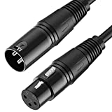 XLR Cable Male to Female 15FT - Sovvid XLR Cables Microphone Cable Cord Balanced Premium Series 3 PIN XLR to XLR Mic Patch Cable Cord Black 1 Pack