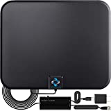 U MUST HAVE Amplified HD Digital TV Antenna Long 250+ Miles Range - Support 4K 8K 1080p Fire tv Stick and All TV's - Indoor Smart Switch Amplifier Signal Booster - 18ft Coax HDTV Cable/AC