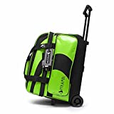 Pyramid Path Deluxe Double Roller with Oversized Accessory Pocket Bowling Bag (Black/Lime Green)