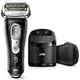 Braun Series 9 9360cc Wet & Dry Electric Shaver with Clean & Charge Station and Leather Travel case, Black