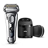 Braun Electric Razor for Men, Series 9 9296CC Electric Shaver With Precision Trimmer, Rechargeable, Wet & Dry Foil Shaver, Clean & Charge Station & Leather Travel Case