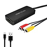 HDMI to RCA Converter, HDMI to Composite Video Audio Converter Adapter, HDMI to AV, Supports PAL/NTSC for PS4, Xbox, Switch, TV Stick, Roku, Blu-Ray, DVD Player,