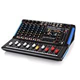 8-Channel Bluetooth Studio Audio Mixer - DJ Sound Controller Interface w/ USB Drive for PC Recording Input, XLR Microphone Jack, 48V Power, RCA Input/Output for Professional and Beginners - PMXU88BT
