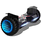 Gotrax E5 Hoverboard with LED 8.5' Offroad Tires, Music Speaker and 7.5mph & 7 Miles, UL2272 Certified, Dual 250W Motor and 144Wh Battery All Terrain Self Balancing Scooters for 44-220lbs Kid Adult(Black)
