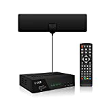 Digital TV Converter Box with Antenna - 1080P ATSC Converter Indoor with PVR Recording&Playback, HDMI Output, Timer Setting, LED HDTV Set Top Box with Amplifier, Coax HDTV Cable for All TV