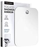 HONEYBULL Shower Mirror Fogless for Shaving - (Large 8x10in) Flat Anti Fog Mirror with Razor Holder for Shower, Mirrors, Shower Accessories, Bathroom Mirror, Bathroom Accessories, Holds Razors For Men