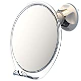 Luxo Shower Mirror, Shaving Mirror with a Razor Holder for Shower and Powerful Suction Cup - Shatterproof Anti Fog Mirror for Shower and Tweezers (Clear)