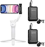 Movo Edge-DI-Duo Wireless Lavalier for iPhone - Perfect Compact Lav Mic for Smartphone Gimbal Stabilizer - Great for Vlogging, Filming, Teachers, and More - Compatible with DJI Osmo OM 4, 5