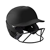 Mizuno F6 Adult Fastpitch Softball Batting Helmet with Mask, Black, Small/Medium