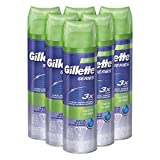 Gillette Series 3X Sensitive Shave Gel, 6 Count, 7oz Each, Hydrates, Protects and Soothes Sensitive Skin