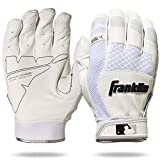 Franklin Sports MLB Batting Gloves - Shok Sorb Adult + Youth Batting Gloves - White - Padded Men's Batting Gloves for Baseball + Softball - Adult Large