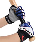 SPOMAT Youth Baseball & Softball Batting Gloves for Kids with Compact Fit, Vibrant Blue M/L