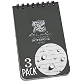 Rite in the Rain All-Weather Top-Spiral Notebook, 3' x 5', Gray Cover, Universal Pattern, 3 Pack (No. 835-3), Grey