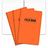 Elan Publishing Company The Indestructible, Waterproof, Tearproof, Weatherproof Field Notebook - 5'x8' - Orange - Lined Memo Book - Pack of 3