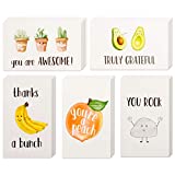 40 Funny Thank You Cards, 4 x 6 in Pun Greeting Note Cards w/ Envelopes & Stickers, Bulk Boxed Set Assortment of Fun Notecards, Great for Gratitude, Employee Recognition & Appreciation