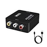 Lhcsi RCA to HDMI, AV to HDMI, CVBS to HDMI Converter, CVBS RAC Audio Video Adapter 720p/1080P, Widely Used in Retro Games/TV/VCR/PS1/PS2/DVD/PAL/NTSC