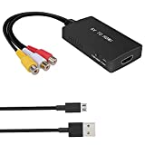 RCA to HDMI Converter, AV Composite CVBS to HDMI Video Audio Converter Adapter, AV to HDMI Converter Supports NTSC TV, PC, PS3, STB, Xbox VHS, VCR, Blue-Ray DVD Players