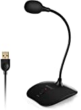 USB Computer Microphone with Mute Button,Plug&Play Condenser,Desktop, PC, Laptop, Mac, PS4 Mic LED Indicator -360 Gooseneck Design -Recording, Dictation, YouTube, Gaming, Streaming(Omnidirectional)