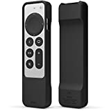 elago R1 Case Compatible with 2021 Apple TV Siri Remote - Magnet Technology, Lanyard Included, Great Grip, Heavy Shock Absorption, Drop Protection, Full Access to All Functions [Black]