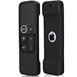 LOUTOC Remote Case for Apple TV 4th / 5th /4K Generation of Siri Remote(1st Gen)，Anti Slip Shock Proof Silicone Remote Cover Case with Black Lanyard