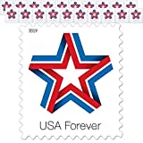 Star Ribbon Strip of 20 Forever First Class Postage Stamps Celebration Patriotic (20 Stamps)