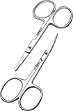 Utopia Care - Curved and Rounded Facial Hair Scissors for Men - Mustache, Nose Hair & Beard Trimming Scissors, Safety Use for Eyebrows, Eyelashes, and Ear Hair - Professional Stainless Steel (Silver)