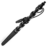 LyxPro Portable Mic Boom Pole Arm 5 Section Stretchable Padded Handheld Telescopic Aluminum Adjustable With Built In Internal XLR Cable Shotgun Zoom Microphones, Fish Pole extends 2.4’ - 9.25’ MPL-20