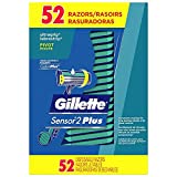 Men's Gillette Sensor PLUS2 Disposable Razor with Powder Lubrastrip 52 Razors Box, Rastrillos desechable Gillette 52 piezas.