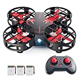 Mini Drone for Kids, RC Pocket Quadcopter Indoor Drone for Beginners with Altitude Hold, Headless Mode, 3D Flip, Speed Adjustment and 3 Batteries