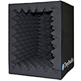 TroyStudio Portable Sound Recording Vocal Booth Box - |Reflection Filter & Microphone Isolation Shield| - |Large, Foldable, Stand Mountable, Super Dense Sound Absorbing Foam| (Small Size)