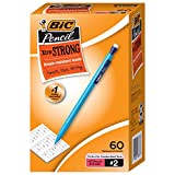 BIC Xtra-Strong Mechanical Pencil, #2 Lead, No Smudge, Colorful Barrel, Thick Point (0.9mm), Assorted Colors, 60-Count