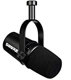 Shure MV7 USB Podcast Microphone for Podcasting, Recording, Live Streaming & Gaming, Built-in Headphone Output, All Metal USB/XLR Dynamic Mic, Voice-Isolating Technology, TeamSpeak Certified - Black