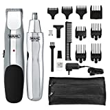 Wahl Groomsman Rechargeable Beard Trimming kit for Mustaches, Hair, Nose Hair, and Light Detailing and Grooming with Bonus Wet/Dry Electric Nose Trimmer – Model 5622