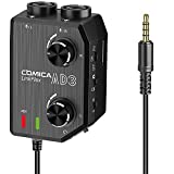 COMICA LINKFLEX.AD3 2-Channel XLR/3.5mm/6.35mm Microphone Audio Mixer Preamp with Phantom Power, Guitar Audio Interface Microphone for DSLR Cameras Camcorders iPhone iPad Mac and Android Smartphones