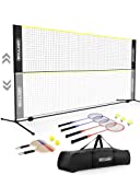 Boulder Sports Outdoor Net Set - All-in-One Badminton, Pickleball & Kids' Volleyball Net (10ft Wide x 5ft max Height) Sports Set - Portable Game Sets for Backyard, Adjustable Net, Beach or Driveway