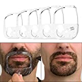 Linkidea Beard Shaping & Styling Tool with Comb, Beard Guide Shaper Goatee Trimmer Template for Men, Clear Mustache Sideburns Outliner Stencil Lineup for Jaw Cheek Neck Line Symmetric Curve
