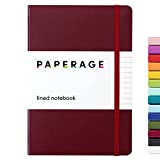 PAPERAGE Lined Journal Notebook, (Burgundy), 160 Pages, Medium 5.7 inches x 8 inches - 100 gsm Thick Paper, Hardcover